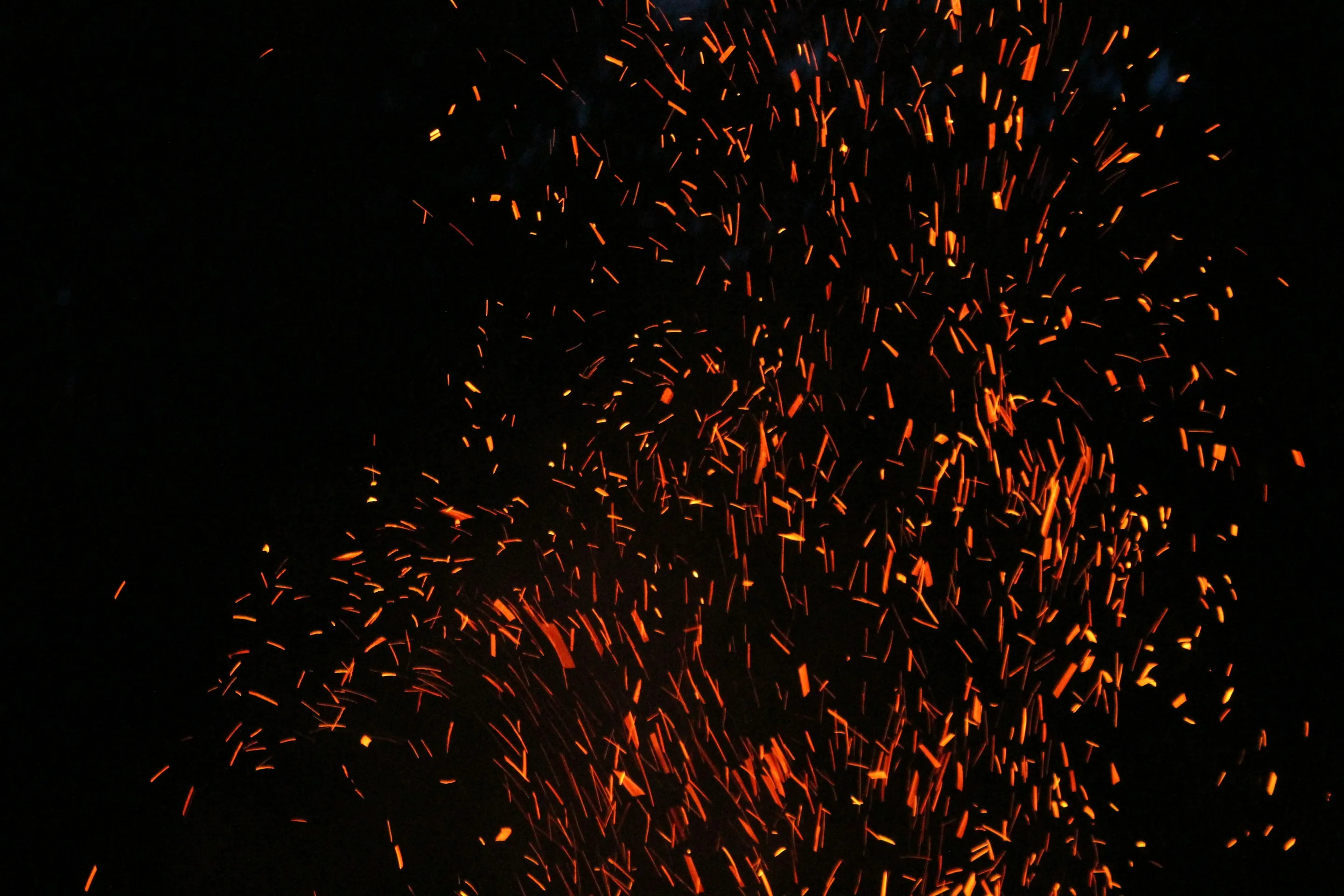 Glowing embers and sparks