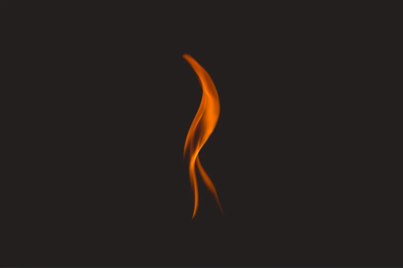 A single flame on a dark background
